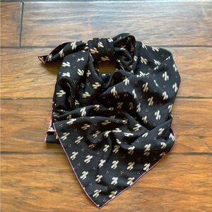 Black and cream Cactus Print Wild Rag